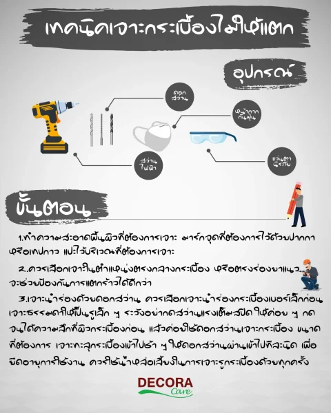 เทคนิคการเจาะกระเบื้องอย่างไรไม่ให้กระเบื้องแตก
