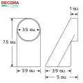 ขนาดของฝาปิดปลายราวจับติดผนังต่อเนื่อง decora care