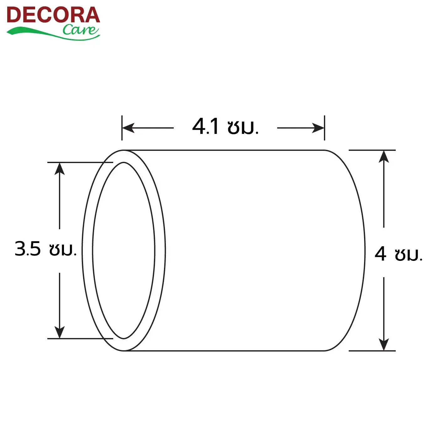 ขนาดของข้อต่อความยาวราวจับติดผนังต่อเนื่อง decora care
